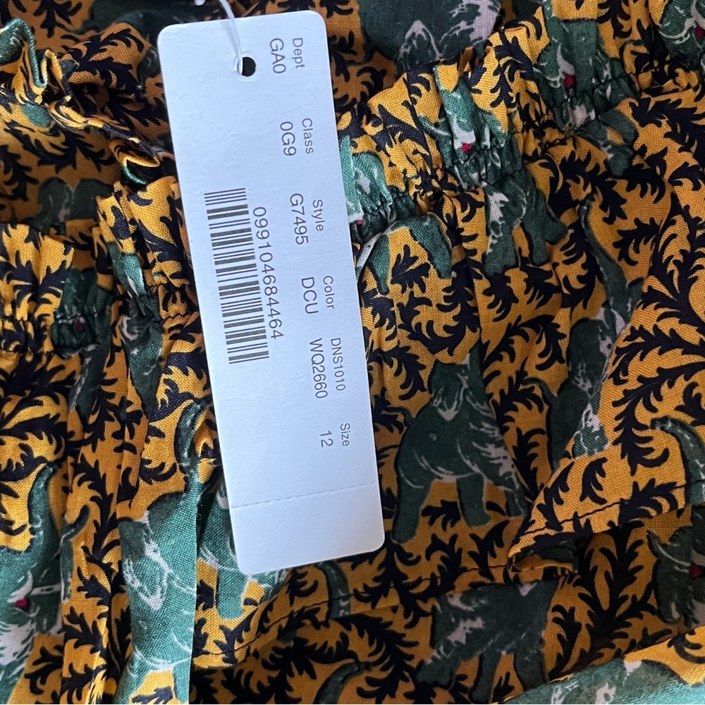 J. CREW Ruffled Elephant Print Blouse - Picture 15 of 15